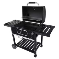 30 In. Charcoal Grill with Cover, BBQ Smoker Picnic Camping Patio Backyard Cooking in Black