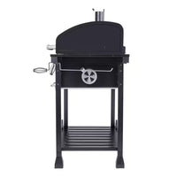 30 In. Charcoal Grill with Cover, BBQ Smoker Picnic Camping Patio Backyard Cooking in Black