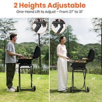 3-Burner Portable Grill with Foldable Legs, 30,000BTU Gas Grill , 415 SQ.IN Detachable Propane Grills, Non-Stick Porcelain Grate, Outdoor Bbq Grill for Camping, Tailgating, Backyard Cooking