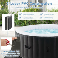 Hot Tub, Inflatable Hot Tub with 130 Soothing Bubble Air Jets, Insulated Lockable Cover, Ground Mat & Filter Cartridges, Outdoor Blow up Spa Tub for Backyard, Patio (Round, 4-6 Person)